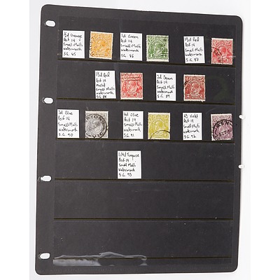 Sheet with Eight Perf 14 SG Small Multi Watermark Stamps
