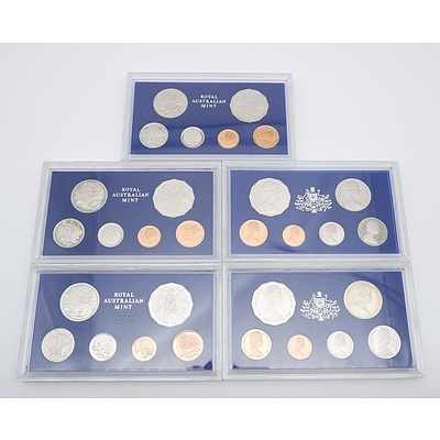 Five 1981 Proof Coin Sets