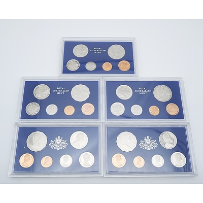 Five 1981 Proof Coin Sets