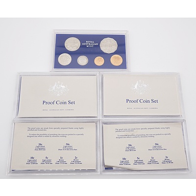 Five 1981 Proof Coin Sets