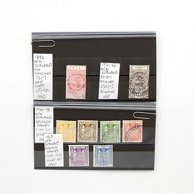 1882 New Zealand Six Shillings, 1931-40 New Zealand Thirty Shillings Stamp and More