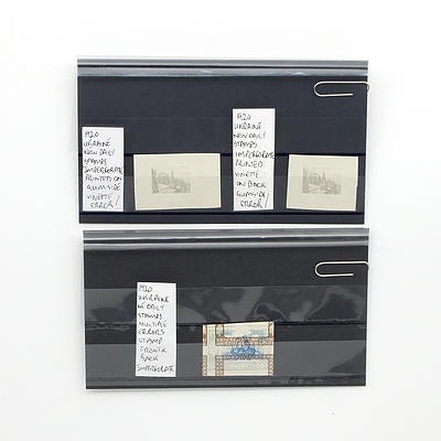 Two 1920 Error Ukraine New Daily Stamps and a 1920 Ukraine New Daily Stamp with Multiple Errors