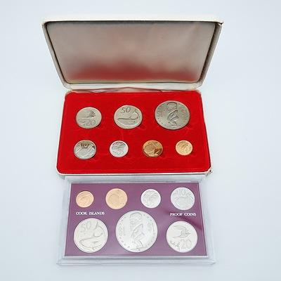 1972 Cooks Islands Proof Coin Set and 1972 Cook Islands Coin Set