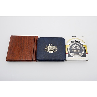 Royal Australian Mint Medal Circa 1966, No 1 Stores Depot Tottenham 50th Anniversary 1939-1989 Medallion and Sands of Gallipoli Medallion