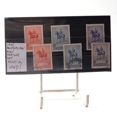 1935 Australian King George V Jubilee Set, Mint and Used