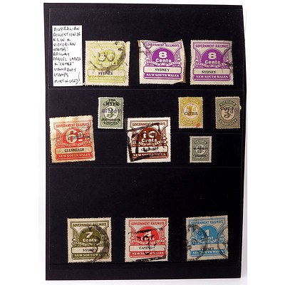 Australian Collection of N.S.W and Victorian States: Railway Parcel Labels and "Cattle" Stamp Duty Stamps, Mint and Used