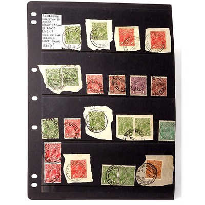 Australian Collection of Mixed Denominations of King George V Sock on Nose, Used