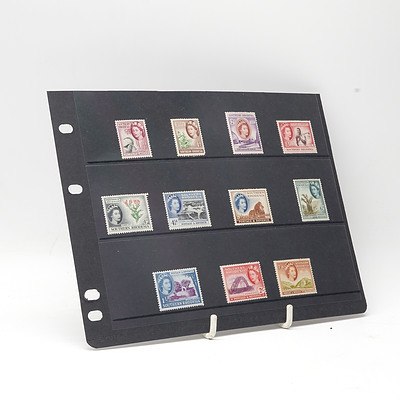 1953 Queen Elizabeth Coronation Short Stamp Set 1/2d - 2/6, Lightly Hinged