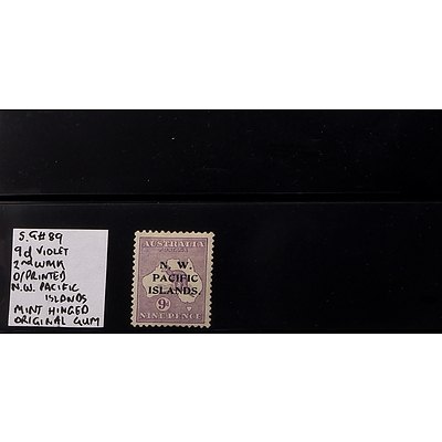 9d Violet S.G #89 Die I O/Printed "N.W. Pacific Islands" 2nd Watermark, Mint Hinged and Original Gum