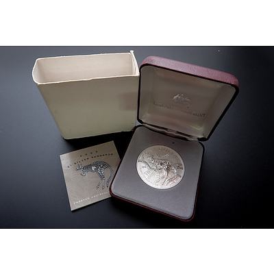 2003 Australia Fine Silver 99.9% $1 Kangaroo Frosted Uncirculated Coin