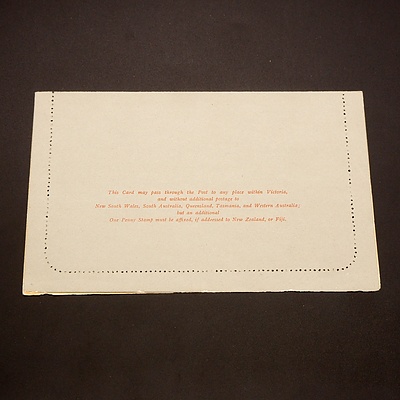 1890 Victoria State Queen Victoria 1d Brownish-Red Letter Card