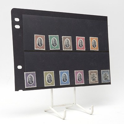 1951 King George VI Grenada Definitive Short Stamp Set 1/2c - 50c