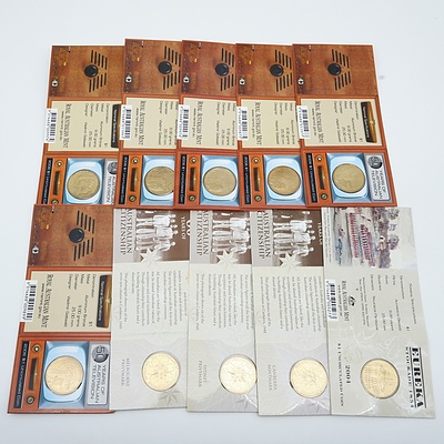 Ten RAM Uncirculated One Dollar Coins, Including 2009 60 Years of Australian Citizenship, 2004 Eureka Stockade and 2006 50 Years of Australian Television