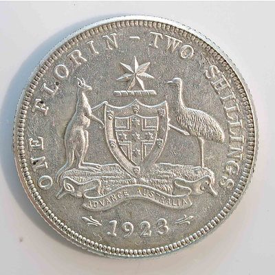 Australia: Sterling Silver Florin 1923