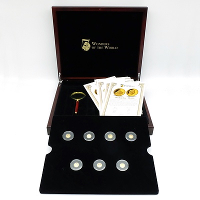 Maquarie Mint Seven Wonders of the World 2011, 7 .585 Gold Proof Coins Complete Set