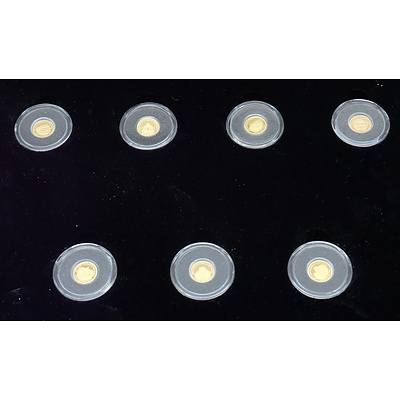 Maquarie Mint Seven Wonders of the World 2011, 7 .585 Gold Proof Coins Complete Set