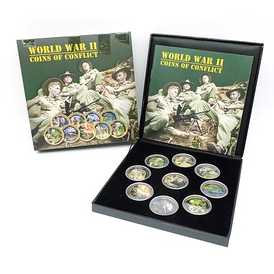 World War II Coins of Conflict Limited Edition, 9 Coin Complete Set