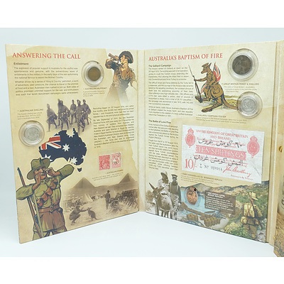 WWI Australian Historical Portfolio, with assorted WWI Era Circulated Currency