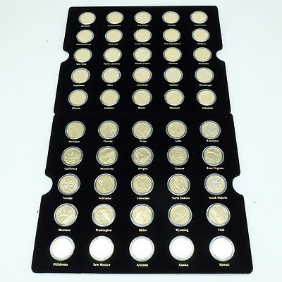 Maquarie Mint State Quarters The Official Quarter Dollars of the USA, 50 2008 24ct Gold Plate Coins