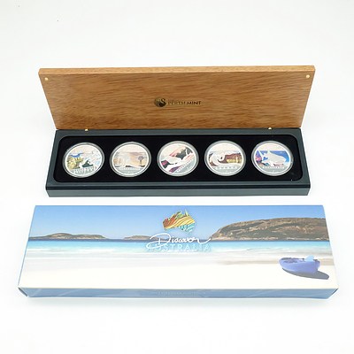Perth Mint 2012 Discover Australia Silver Proof Five-Coin Set Complete