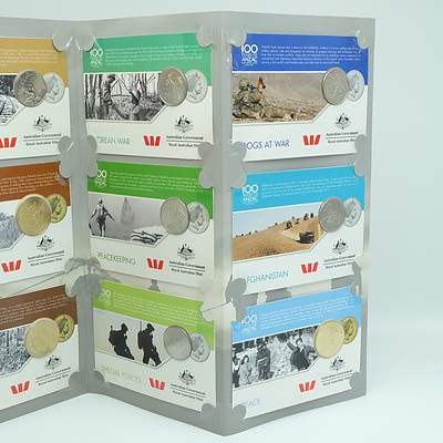 Royal Australian Mint Official 2016 Coin Collection Anzac to Afghanistan Military Moments Which Shaped Our Nation, 14 Coin Complete Set