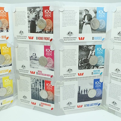 Royal Australian Mint Official Coin Collection Anzacs Remembered World War I 1914-1918, 14 Coin Complete Collection