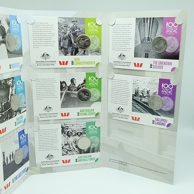Royal Australian Mint Official Coin Collection Anzacs Remembered World War I 1914-1918, 14 Coin Complete Collection
