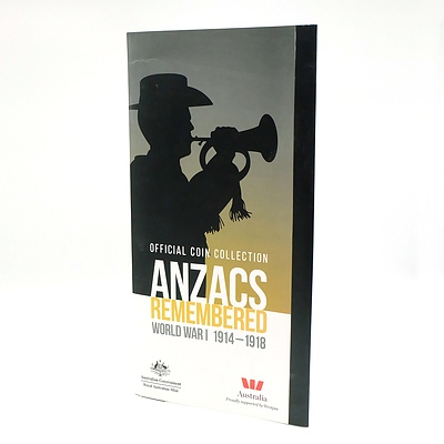 Royal Australian Mint Official Coin Collection Anzacs Remembered World War I 1914-1918, 14 Coin Collection