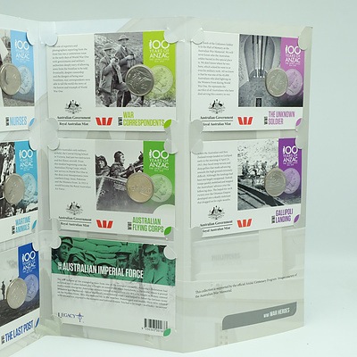 Royal Australian Mint Official Coin Collection Anzacs Remembered World War I 1914-1918, 14 Coin Collection