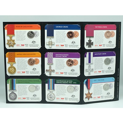Royal Australian Mint Official 2017 Lengends of the Anzacs Medals of Honour, 14 Coin Complete Collection
