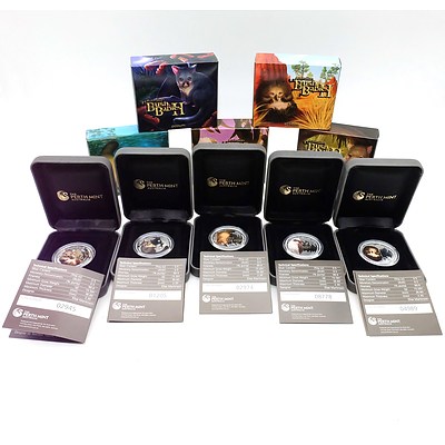 The Perth Mint, Australian Bush Babies II, 5 2012/2013 .999 Silver Proof Coins Complete Collection