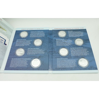 Maquarie Mint, Brisbane Convict Settlement to Capital City, 3 Different Albums with 19 Silver Plate Prooflike Coins, Incomplete Set