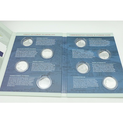 Maquarie Mint, Brisbane Convict Settlement to Capital City, 3 Different Albums with 19 Silver Plate Prooflike Coins, Incomplete Set