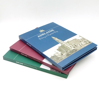 Maquarie Mint, Adelaide Colony to Captial City, 3 Differnet Albums with 15 Silver Plate Coins, Incomplete Set