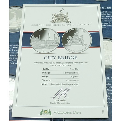 Maquarie Mint, Adelaide Colony to Captial City, 3 Differnet Albums with 15 Silver Plate Coins, Incomplete Set