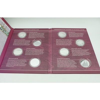 Maquarie Mint, Adelaide Colony to Captial City, 3 Differnet Albums with 15 Silver Plate Coins, Incomplete Set