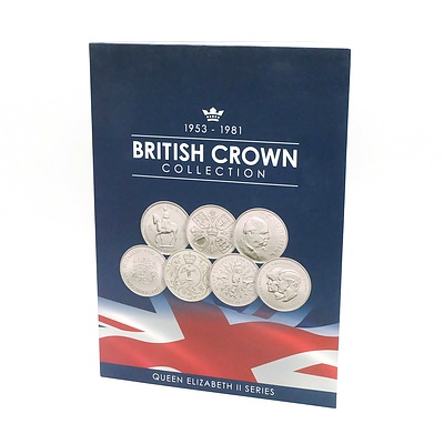 1953-1981 British Crown Collection Queen Elizabeth II Series, Seven Coin Complete Set