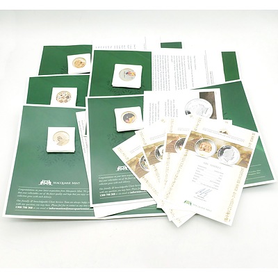 Maquarie Mint, The Fascination of Ancient Egypt, 5 Silver Proof Coins with Gold Finish