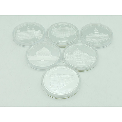 Macquarie Mint, 175 Years of Melbourne Coins, 6 Silver Plate Coins, Incomplete Collection