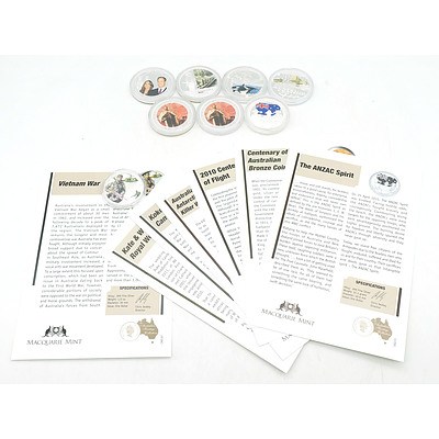 Macquarie Mint, The Australian Herritage Collection, 8 .999 Silver Coins, Incomplete Set