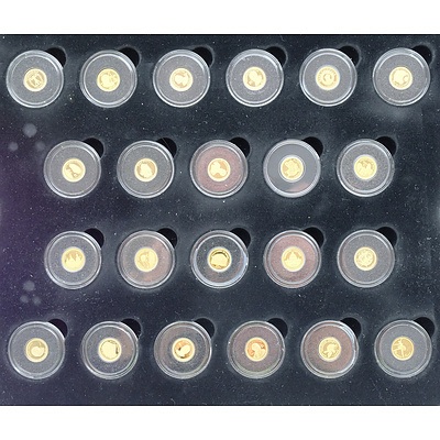 Macquarie Mint The Smallest Gold Coins of The World 2007-2015, 44 (.999 gold and 0.585 Gold ) Proof Coins in Collectors Case