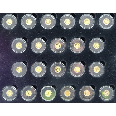 Macquarie Mint The Smallest Gold Coins of The World 2007-2015, 44 (.999 gold and 0.585 Gold ) Proof Coins in Collectors Case