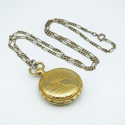 Ladies Gold Plated Metal Felicia 17 Jewel Incabloc Pocket Watch
