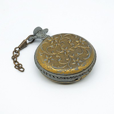 Westclox Cast Metal Hunters Pocket Watch with Stag Hunting Scene on Case