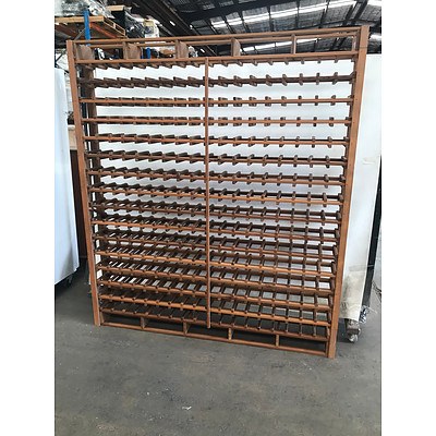 Large One Piece Wooden Wine Rack 180 x 204cm