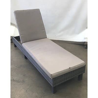 Pair of Grey Outdoor Recliner Sunbeds