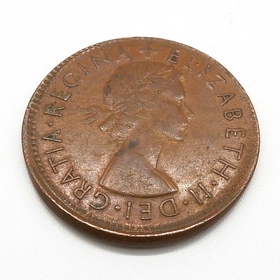 1953 Australia Half Penny MISTRIKE ERROR