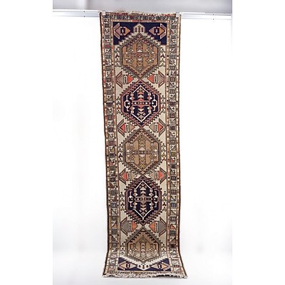 Caucasian Hand Knotted Wool Pile Runner