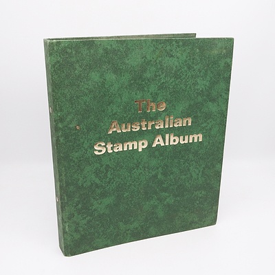 The Australian Stamp Album with Pre Decimal and Decimal Stamps Including 1/2 D Green Kangaroo and 1D Red Kangaroo and More