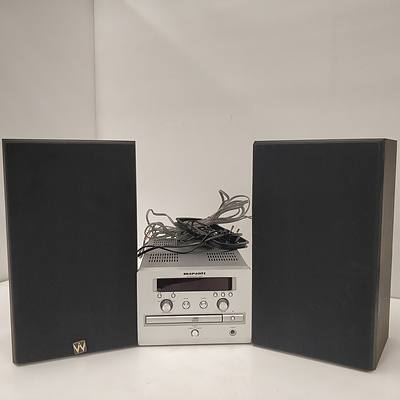 Marantz CR401 CD Receiver & Lot Of 2 Wharfdale Loudspeakers